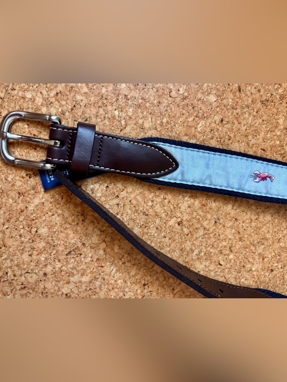Youth Boys Vineyard Vines lobster or crawfish light blue belt